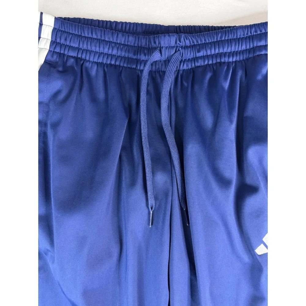 Adidas Track Pants Mens M Navy Blue Excellent 3-Stripe Athletic Drawstring